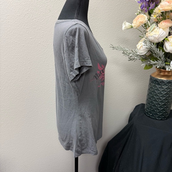 Harley Davidson Gray Pink Graphic Tee XL Women’s Biker Motorcycle T-Shirt - Picture 5 of 8